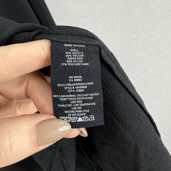 Theory Womens Dress 4 Black Trelle Rosina Crepe Corset Bust Cocktail Asymmetric - Picture 12 of 13